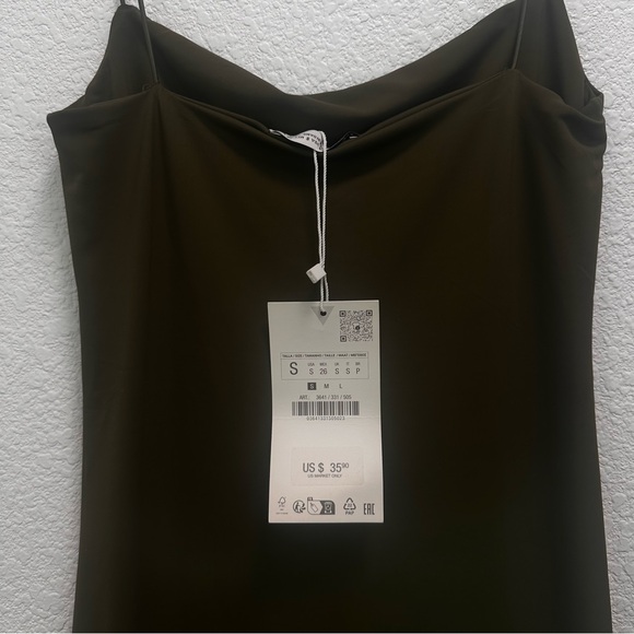 ZARA - Olive Green Bodycon Maxi Dress (Small) - Picture 5 of 5